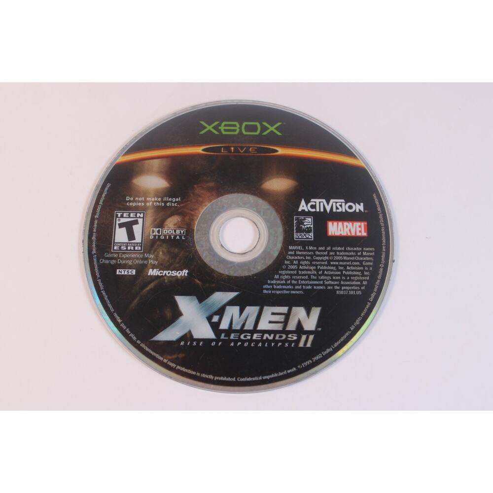 X-Men Legends II: Rise of Apocalypse (Microsoft XBox) Authentic, Game Disc Only